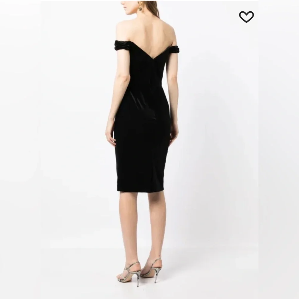 Marchesa Notte Velvet Pencil Dress - Picture 3 of 8